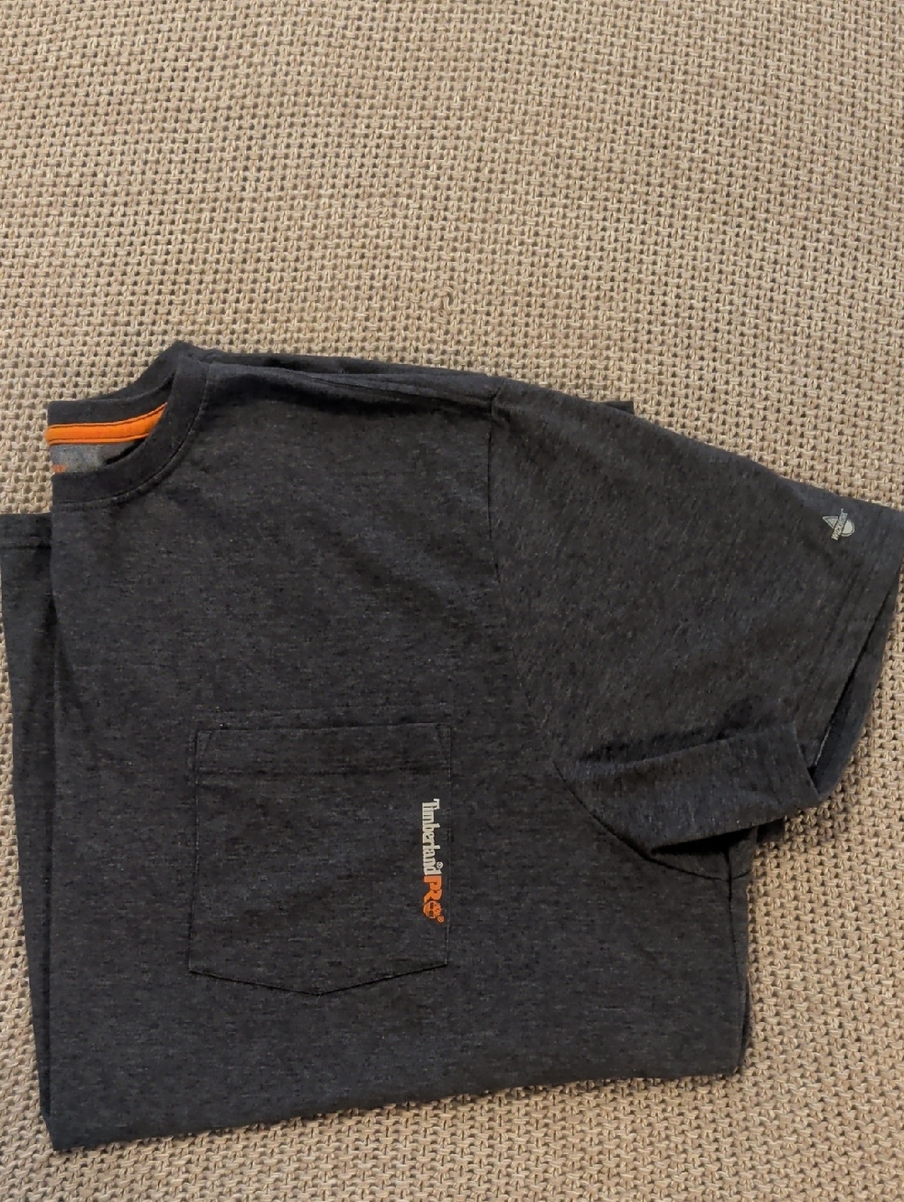 Timberland PRO Wickwork Charcoal Pocket Tee with Orange Trim